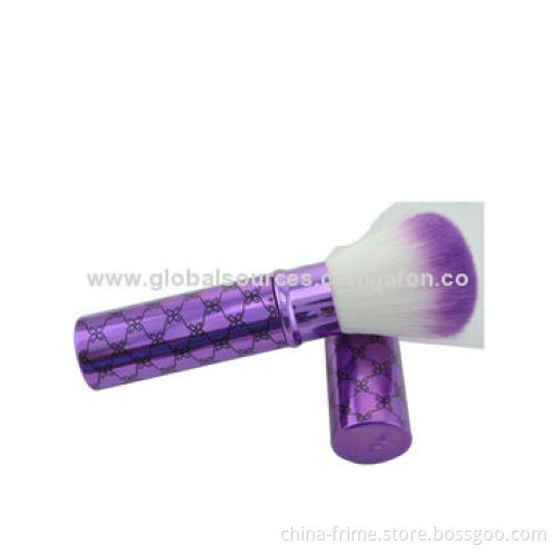 Professional Wholesale Purple Cosmetic Retractable Powder/Blush Brush, Pass SGS, OEM/ODM Orders
